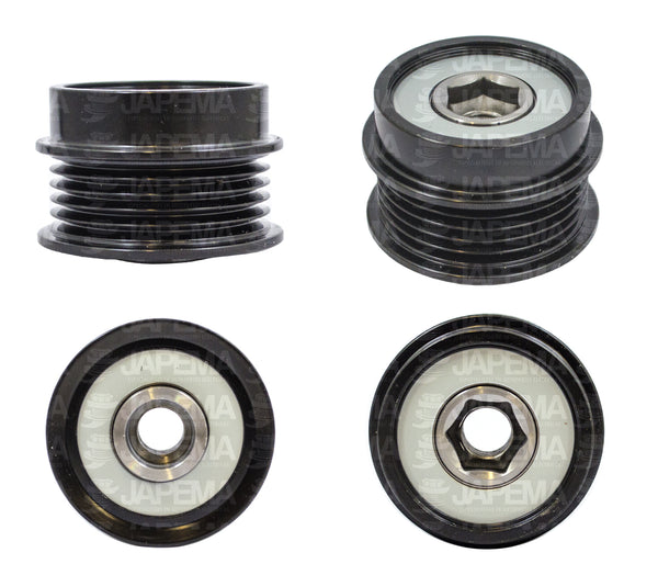 SKU1038 POLEA CLUTCH ALTERNADOR NIPPONDENSO 5C CW M14, D.I. 17MM, D.E. 5.8MM, BANDA 24MM, 1ER RANURA 9MM MARCA JAPEMA CHEVROLET MALIBU, BLAZER, COLORADO, DODGE RAM