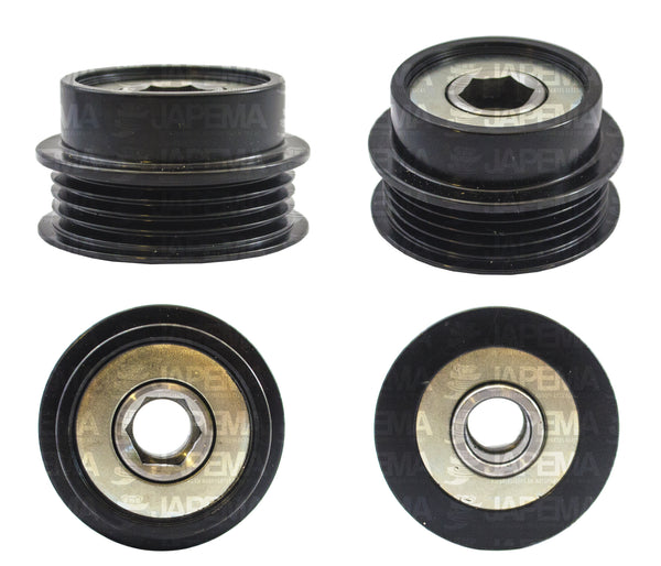 SKU7480 POLEA CLUTCH ALTERNADOR MITSUBISHI 4C CW, M17, D.I. 17MM, D.E. 59MM, BANDA 16MM, 1ER RANURA 8.3MM MARCA JAPEMA