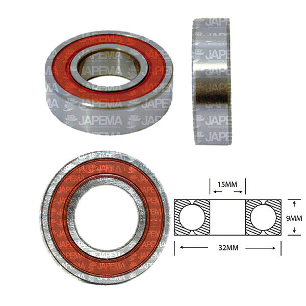 SKU1998 BALERO BOLA D.I. 15MM, D.E. 32MM, H. 9MM MARCA NTN ARMADURA MITSUBA, MITSUBISHI