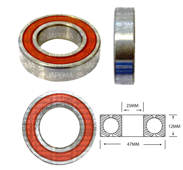 SKU2001 BALERO BOLA D.I. 25MM, D.E. 47MM, H 12MM BENDIX, FLECHA ARRANQUE MARCA JAPEMA ARRANQUE NIKKO 28MT, NIPPONDENSO
