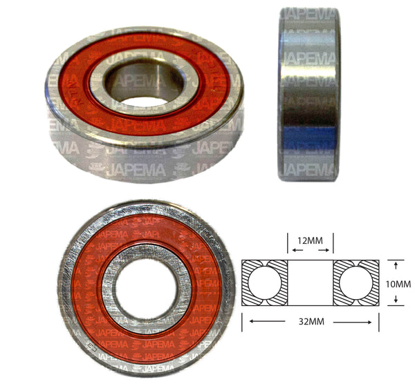 SKU2085 BALERO BOLA D.I. 12MM, D.E. 32MM, H 10MM TAPA S.R.E. LADO DEL COLECTOR, ARMADURA ARRANQUE MARCA NTN ALTERNADOR BOSCH, ARRANQUE NIPPONDENSO