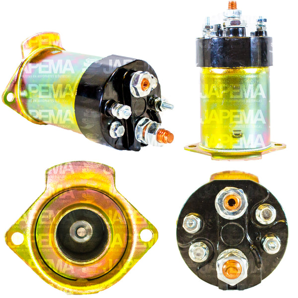 SKU2251 SOLENOIDE DELCO 10MT, 20MT, 25MT, 27MT, SD300 SOLENOIDE GRANDE 12V 4 TERMINALES MARCA JAPEMA