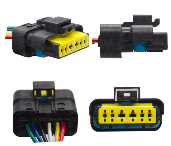 SKU11558 CONECTOR 6 TERMINALES PLACA LUCES TRASERAS MARCA JAPEMA