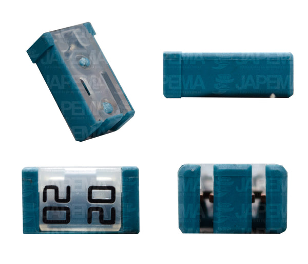 SKU11942 FUSIBLE PXPS 20 AMPERES ENCHUFE MICRO RANURADO HEMBRA TIPO MUELA PAL COLOR AZUL MARCA JAPEMA