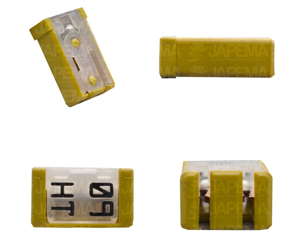 SKU11969 FUSIBLE PXPS 60 AMPERES ENCHUFE MICRO RANURADO HEMBRA TIPO MUELA PAL COLOR AMARILLO MARCA JAPEMA