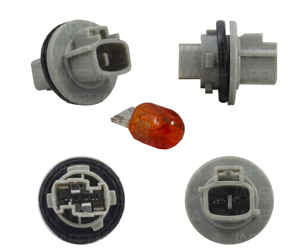 SKU10233 CONECTOR TIPO SOQUET PARA FOCO 7440 Y 7440A BASE W3x16d INCLUYE CONECTOR Y FOCO MARCA JAPEMA