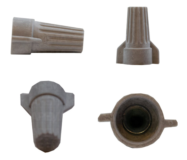 SKU2270 TERMINALITA CONECTOR CERRADO CON ROSCA Y ALAS GRIS MARCA JAPEMA