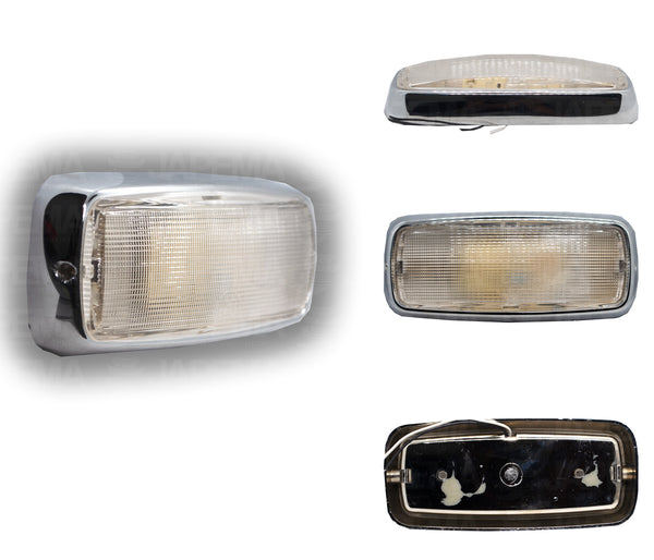 SKU12675 LUZ INTERIOR LED RECTANGULAR 3" 12 LEDS COLOR BLANCO BASE CROMADA 12V MARCA ECONOMICA