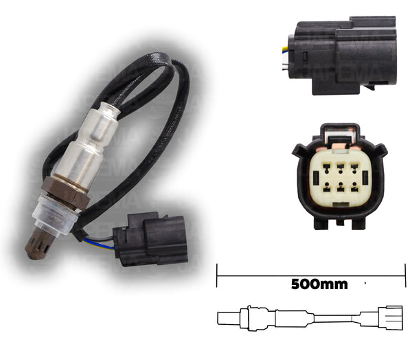 SKU10443 SENSOR DE OXIGENO ANTES DEL CATALIZADOR 6 TERMINALES 5 CABLES 500MM MARCA JAPEMA