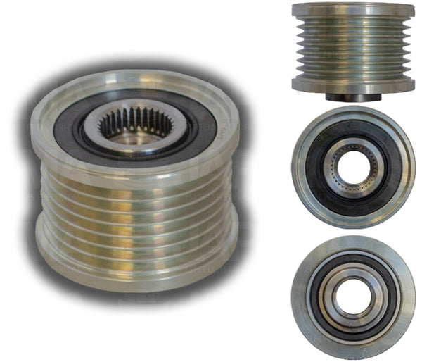 SKU10379 POLEA CLUTCH ALTERNADOR VALEO CW 7C 25MM BELT X 49MM RIB OD X 17MM BORE M16 X 1.5 THREADS MARCA JAPEMA