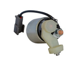 SKU12710 SOLENOIDE MITSUBISHI 12V 3 TERMINALES LARGO 61mm ANCHO 52mm DIAMETRO BARRENOS 38mm MARCA ECONOMICA