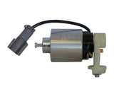 SKU12710 SOLENOIDE MITSUBISHI 12V 3 TERMINALES LARGO 61mm ANCHO 52mm DIAMETRO BARRENOS 38mm MARCA ECONOMICA