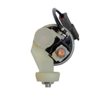SKU12710 SOLENOIDE MITSUBISHI 12V 3 TERMINALES LARGO 61mm ANCHO 52mm DIAMETRO BARRENOS 38mm MARCA ECONOMICA