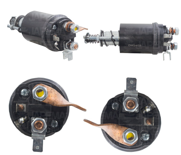 SKU2386 SOLENOIDE LUCAS M127 DD 12V 3 TERMINALES MARCA JAPEMA
