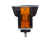 SKU12657 CALAVERA LUZ DIRECCIONAL LED LADO DERECHO 1 TORNILLO 12V 24 LEDS AMBAR / ROJO VISERA BISEL CROMADO MARCA JAPEMA