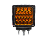 SKU12657 CALAVERA LUZ DIRECCIONAL LED LADO DERECHO 1 TORNILLO 12V 24 LEDS AMBAR / ROJO VISERA BISEL CROMADO MARCA JAPEMA