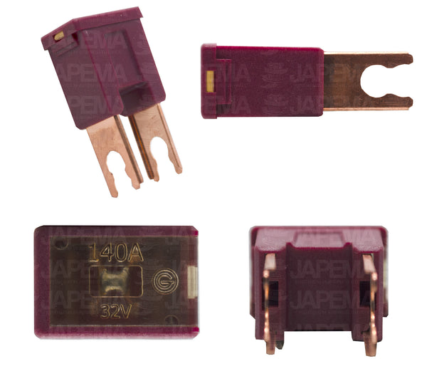 SKU9373 FUSIBLE FLM 140 AMPERES TIPO PAL MACHO TERMINALES ABIERTAS COLOR MORADO MARCA JAPEMA