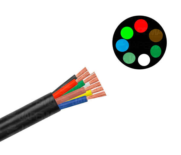 SKU49 CABLE MULTICONDUCTOR 7 LINEAS CALIBRES 1/12 y 6/14 POR METRO MARCA JAPEMA