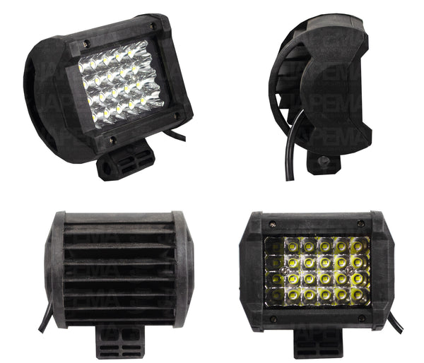 SKU11927 FARO AUXILIAR LED RECTANGULAR 2.5" 24 LED 12V 72W 12,000LM SPOT MARCA JAPEMA