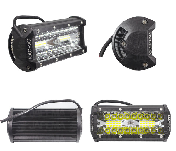 SKU12513 FARO AUXILIAR LED CUADRADO 7" LARGO 2.6" ALTO SPOT 12V-24V 40 LEDS MARCA JAPEMA