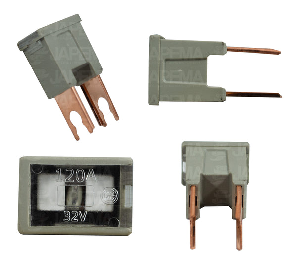 SKU12614 FUSIBLE FLM 120 AMP TIPO PAL MACHO TERMINALES ABIERTAS COLOR BLANCO MARCA JAPEMA