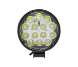 SKU4517 FARO AUXILIAR LED REDONDO FLOOD 4" BASE DE PLASTICO 12V-24V 14 LEDS 27W 6000K MARCA JAPEMA