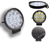 SKU4635 FARO AUXILIAR LED REDONDO SPOT 4" BASE DE PLASTICO 12V-24V 14 LEDS 27W 6000K MARCA JAPEMA