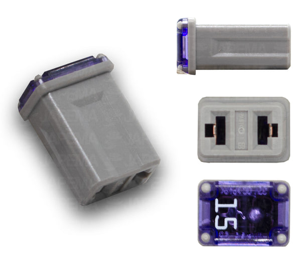 SKU4661 FUSIBLE FMM 15 AMPERES ENCHUFE MICRO HEMBRA TIPO MUELA PAL COLOR GRIS MARCA JAPEMA