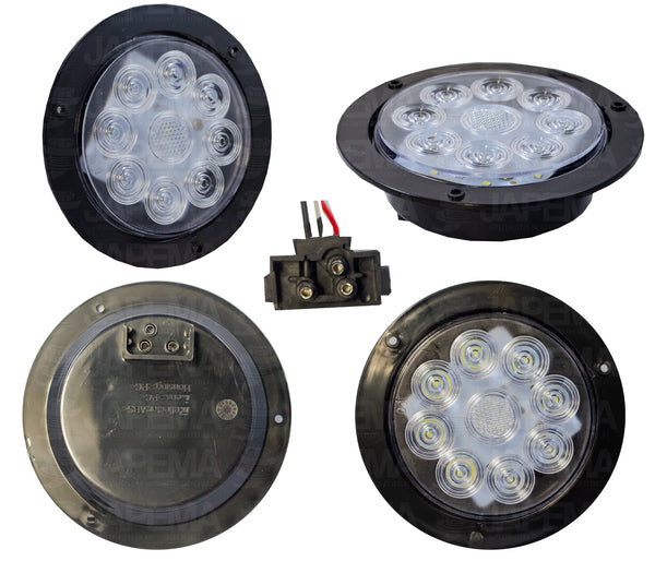 SKU10015 PLAFON LED REDONDO ATORNILLABLE 4" COLOR BLANCO BISEL NEGRO 9 LEDS MARCA ECONOMICA