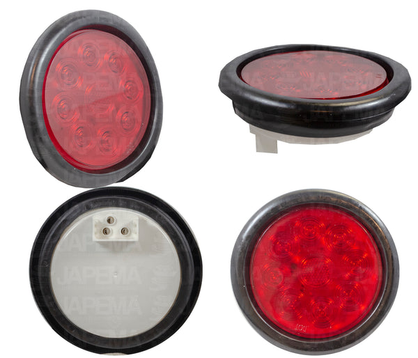 SKU3687 PLAFON LED REDONDO 4" COLOR ROJO 12V-24V 8 LEDS GIRATORIO MARCA ECONOMICA