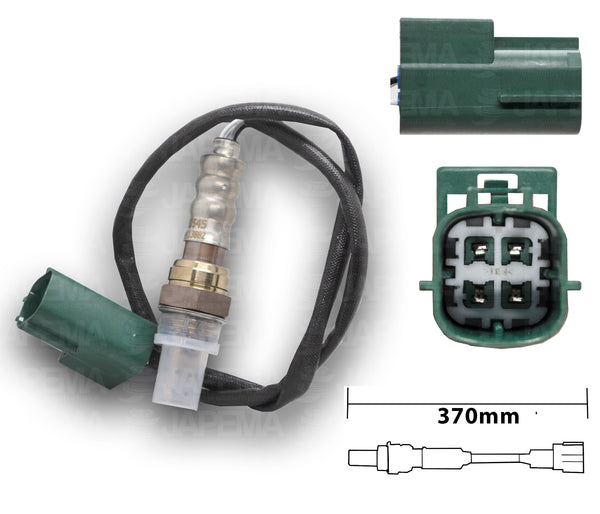 SKU13672 SENSOR DE OXIGENO (OS) ANTES Y DESPUES DEL CATALIZADOR 4 TERMINALES 370MM MARCA JAPEMA