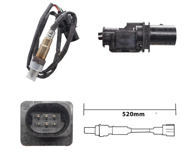 SKU5013 SENSOR DE OXIGENO ANTES DEL CATALIZADOR 5 TERMINALES 520mm MARCA JAPEMA