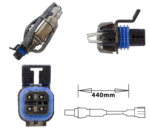 SKU13442 SENSOR DE OXIGENO (OS) 4 TERMINALES 440MM MARCA JAPEMA