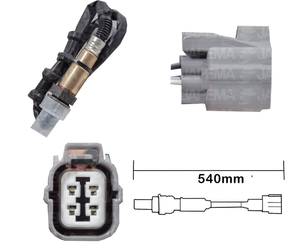 SKU9146 SENSOR DE OXIGENO DESPUES DEL CATALIZADOR 4 TERMINALES 540MM MARCA JAPEMA