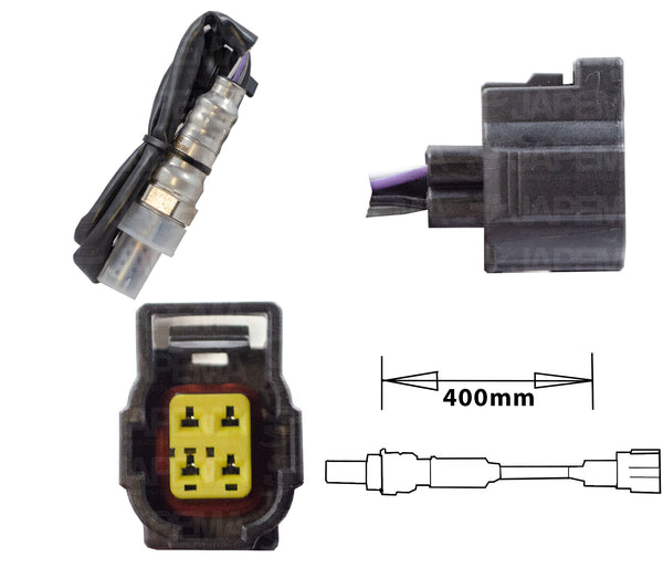 SKU1309 SENSOR DE OXIGENO ANTES Y DESPUES DEL CATALIZADOR 4 TERMINALES 475MM MARCA JAPEMA