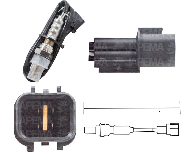 SKU9541 SESNOR DE OXIGENO ANTES Y DESPUES DEL CATALIZADOR 4 TERMINALES 750MM MARCA JAPEMA