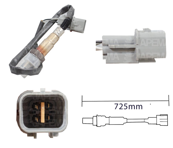 SKU13578 SENSOR DE OXIGENO DESPUES DEL CATALIZADOR 725mm MARCA JAPEMA