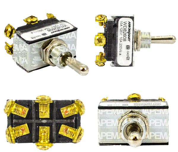 SKU5184 INTERRUPTOR DE PALANCA 2 PASOS 6 TERMINALES DE TORNILLO CALIDAD JAP