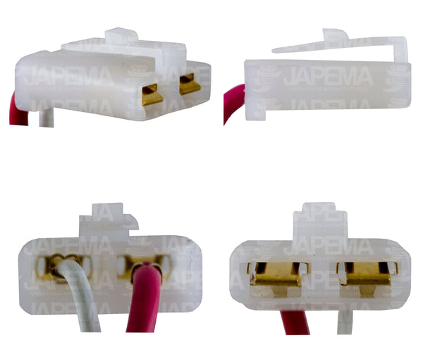 SKU1425 CONECTOR / ARNES 2 TERMINALES ALTERNADOR DELCO 10SI, 12SI, 15SI, 17SI, 27SI MARCA JAPEMA
