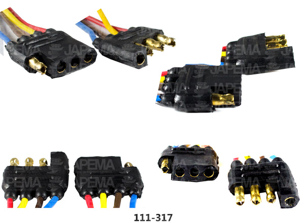 SKU62 CONECTOR 4 TERMINALES HEMBRA Y MACHO TIPO UNIVERSAL MARCA ECONOMICA