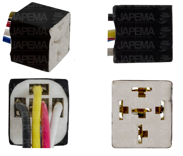 SKU3667 CONECTOR 5 TERMINALES DE CERAMICA FORRADO PARA RELEVADOR UNIVERSAL CALIBRE 14 MARCA ECONOMICA