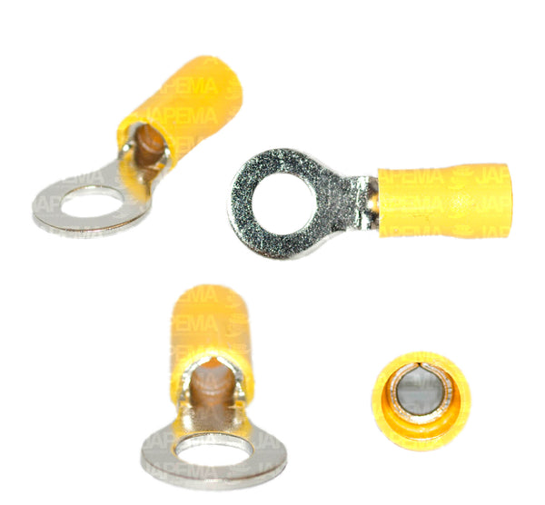 SKU346 TERMINALITA AMARARILLA OJILLO DE 5/16 VINIL CABLE 10-12 MARCA PREMIUM