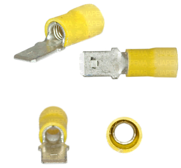 SKU350 TERMINALITA MACHO AMARILLA CABLE 10-12 MARCA JAPEMA