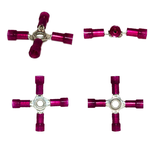 SKU9907 TERMINALITA UNION CUADRUPLE ROJA CABLE 18-22 MARCA PREMIUM