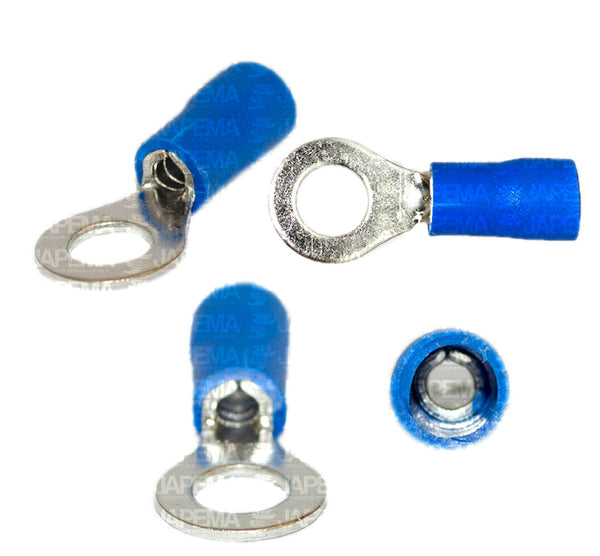 SKU337 TERMINALITA AZUL OJILLO 3/16 VINIL CABLE 14-16 MARCA PREMIUM