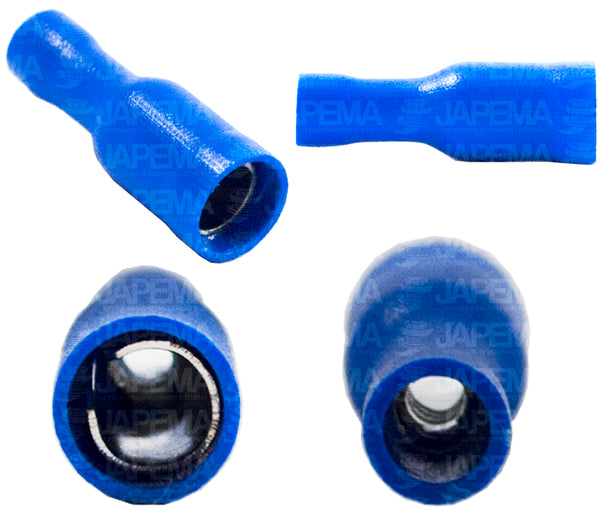 SKU9437 TERMINALITA HEMBRA REDONDA .195in / 4.9mm  AZUL CABLE 14-16