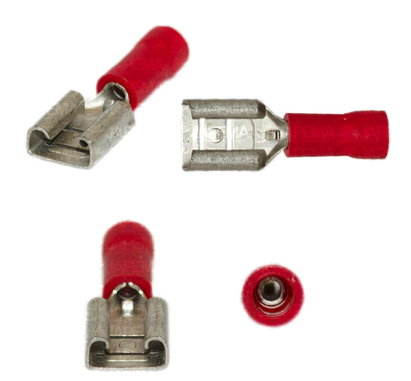 SKU7607 TERMINALITA ROJA ENCHUFE HEMBRA CABLE 18-22 MARCA PREMIUM