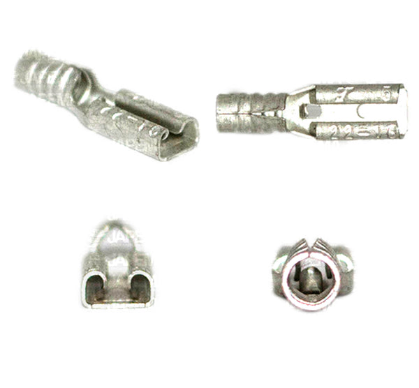SKU3605 TERMINALITA GRIS ENCHUFE HEMBRA SIN AISLAR CABLE 18-22 MARCA PREMIUM