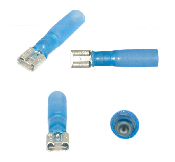 SKU6032 TERMINALITA AZUL ENCHUFE HEMBRATERMOCONTRACTIL CABLE 14-16 MARCA PREMIUM