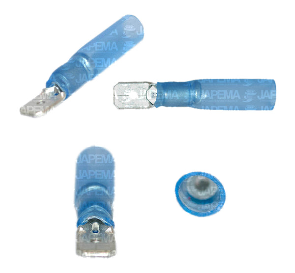 SKU8981 TERMINALITA AZUL MACHO TERMOCONTRACTIL CABLE 14-16 MARCA PREMIUM